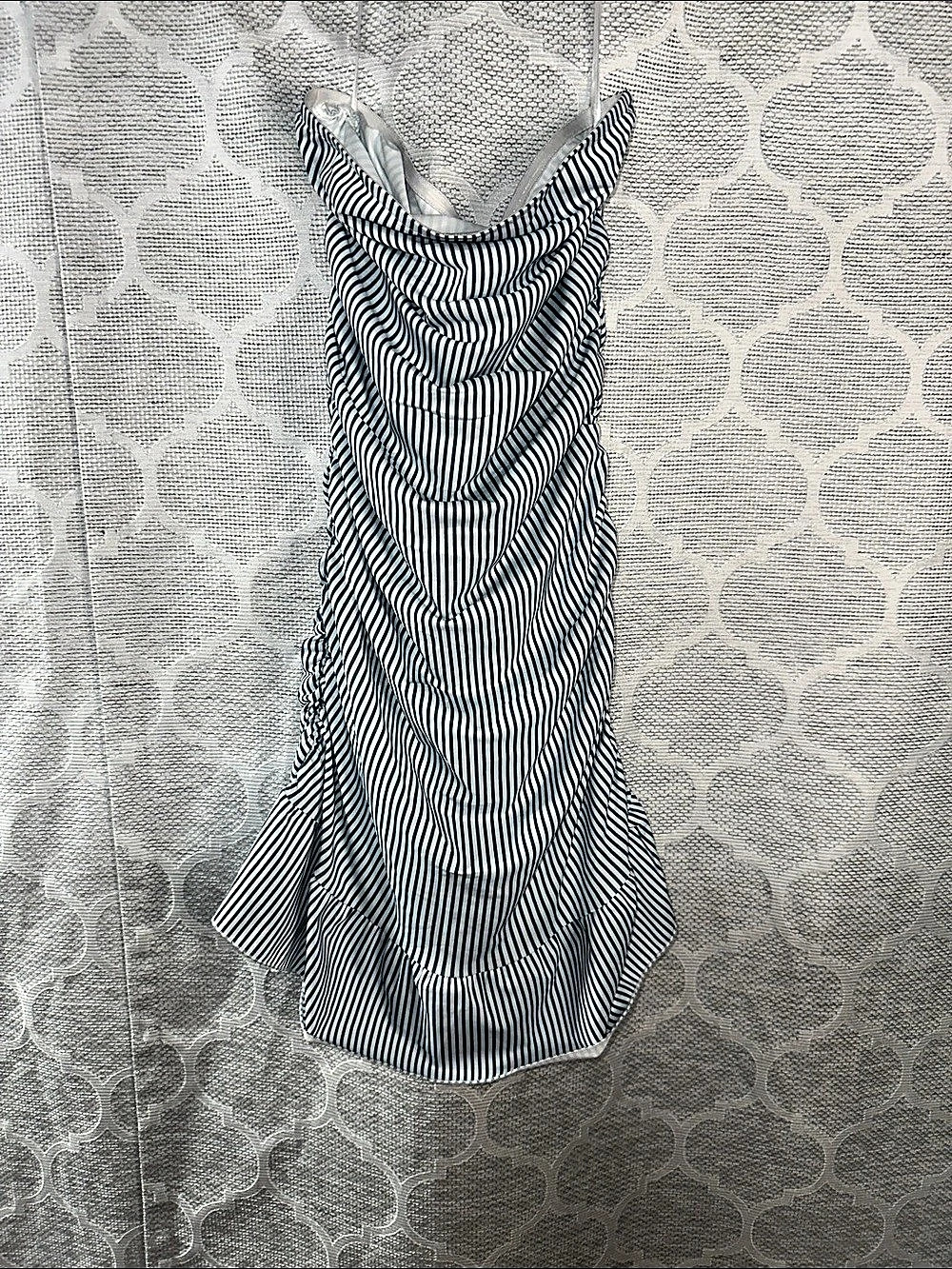 Edikted Blue & White Striped Mini Dress Like New